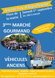 3ème marché Gourmand & Véhicules Anciens @ Place de la Mairie